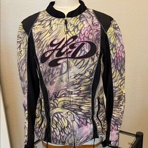 Harley-Davidson Pink and Yellow Graphic Jacket Size XL